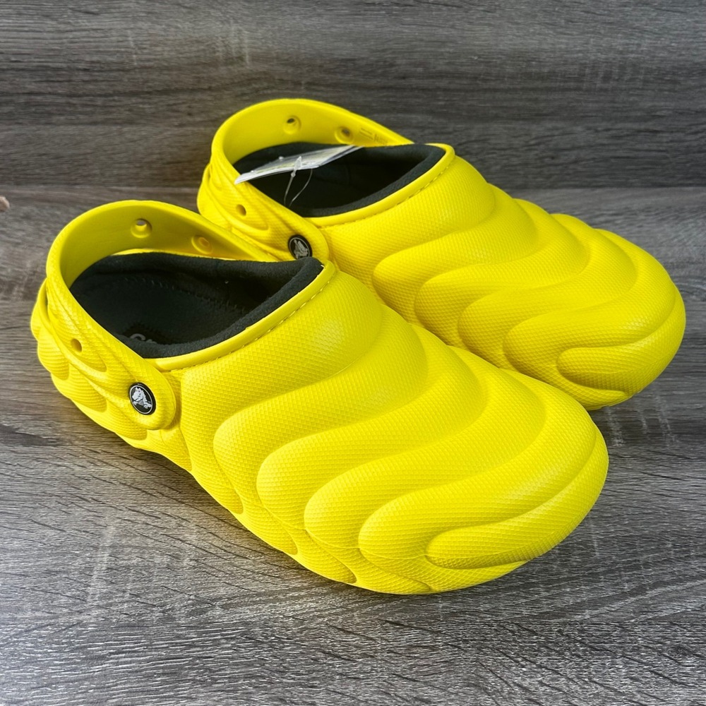 Crocs Classic Lined Overpuff Clogs Mens 9 Womens 11 Yellow Puffy Slip On NEW - Picture 2 of 10
